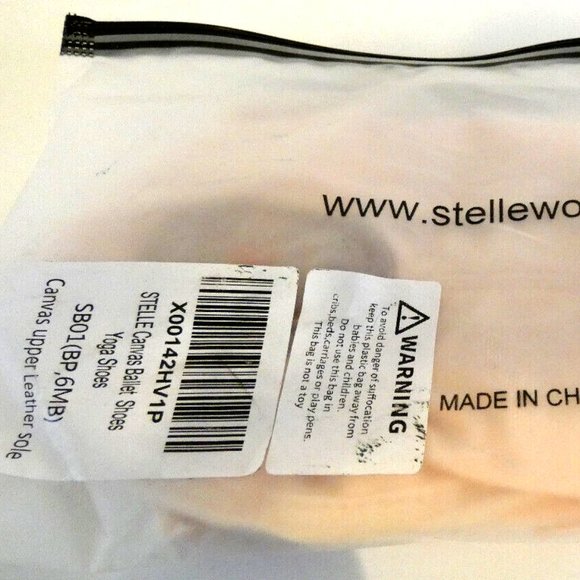 Stelle Women Ballet Dance Shoe Yoga Pink Slippers 6MB Leather Tie Non-Skid NWT - Picture 3 of 7